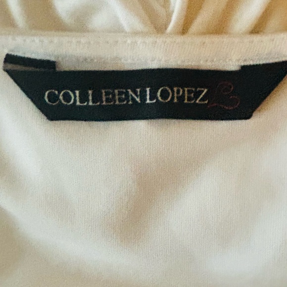 White long ruching on one side cap sleeve dress - Picture 9 of 9